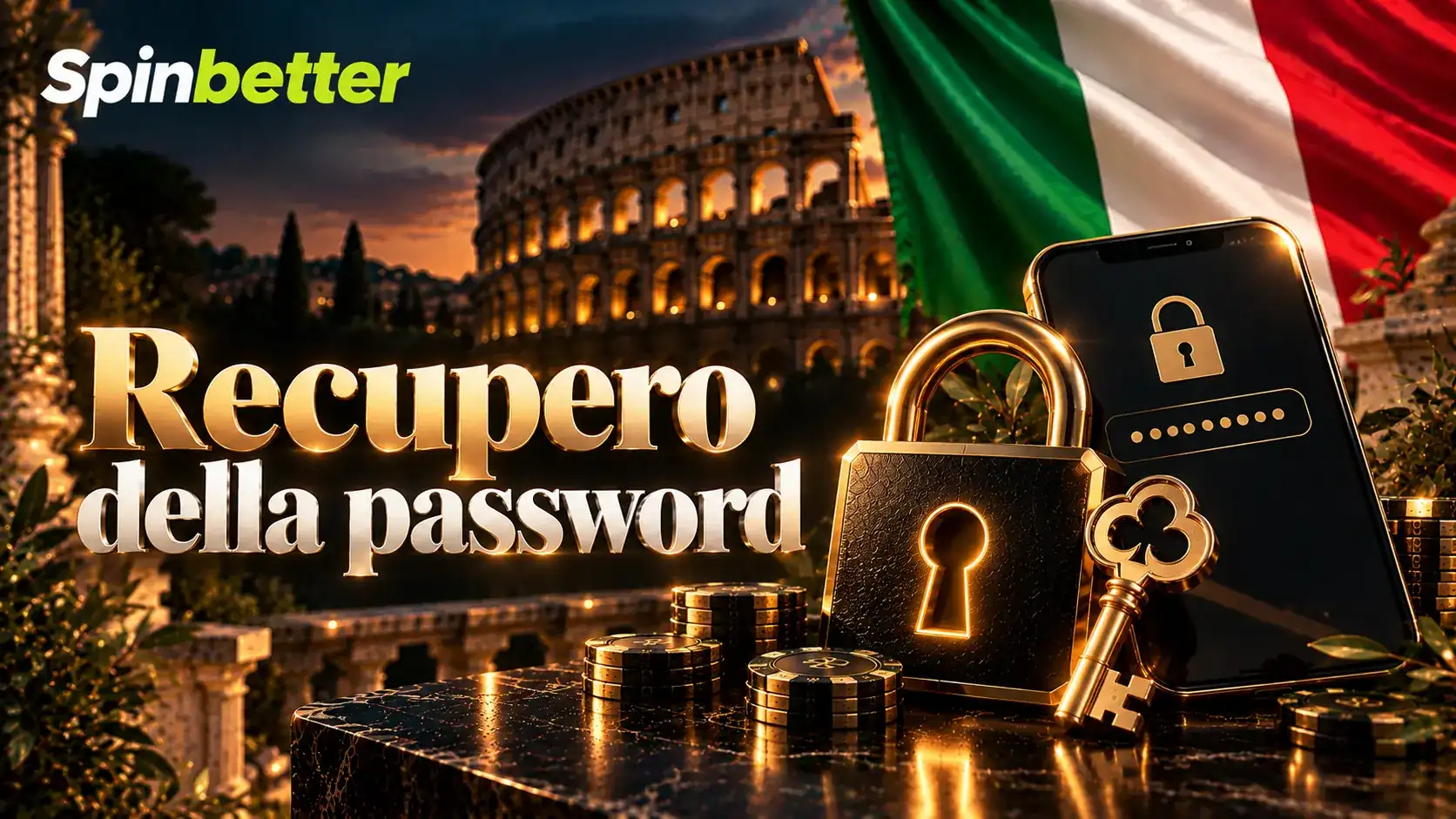 Lucchetto e telefono con il campo della password durante il recupero